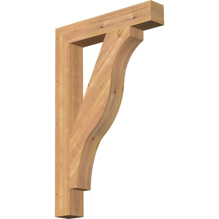 Ekena Millwork Funston Block Smooth Bracket, Western Red Cedar, 3 1/2"W x 22"D x 34"H BKT04X22X34FST05SWR